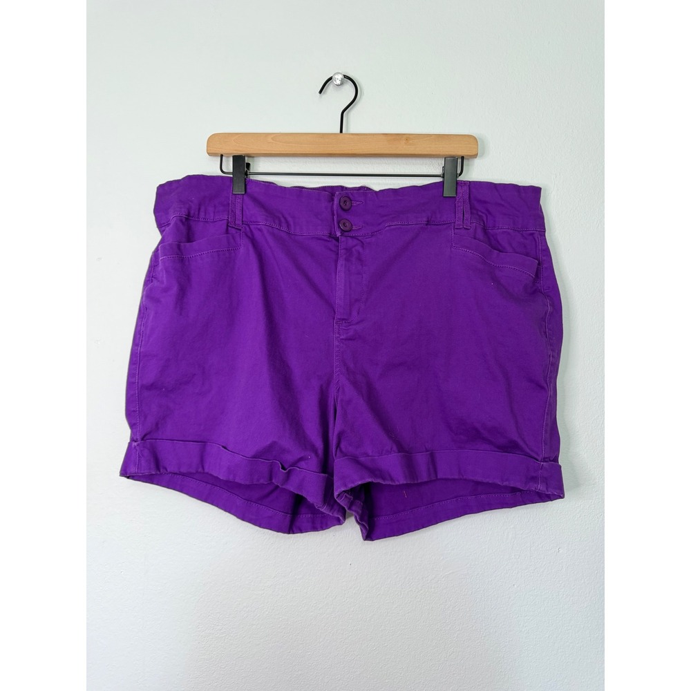 Torrid - Plus Size Purple‎ Chino Shorts Folded Hem Size 24